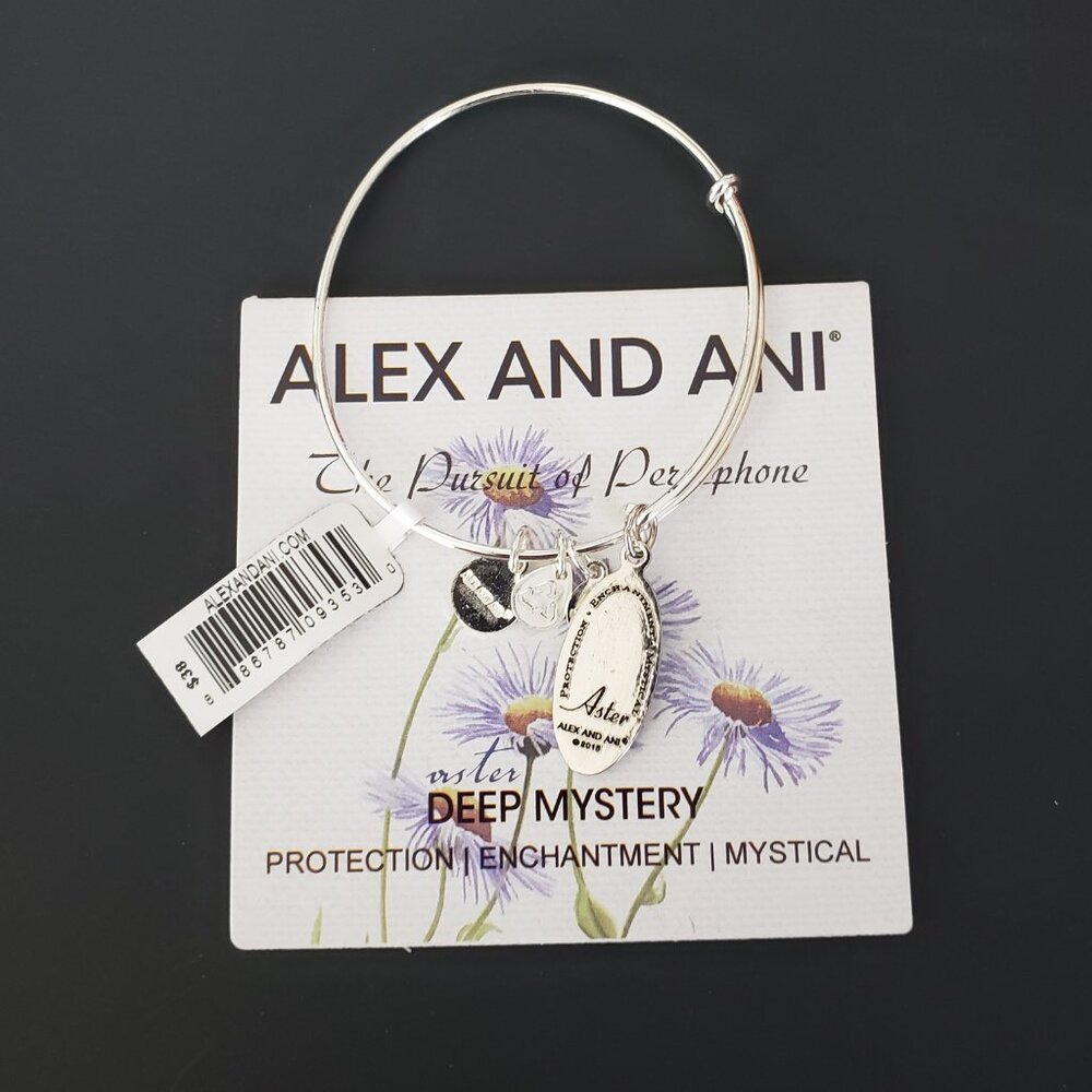 NWT  Alex and Ani Deep Mystery Aster Expandable Charm  544 - Picture 3 of 5